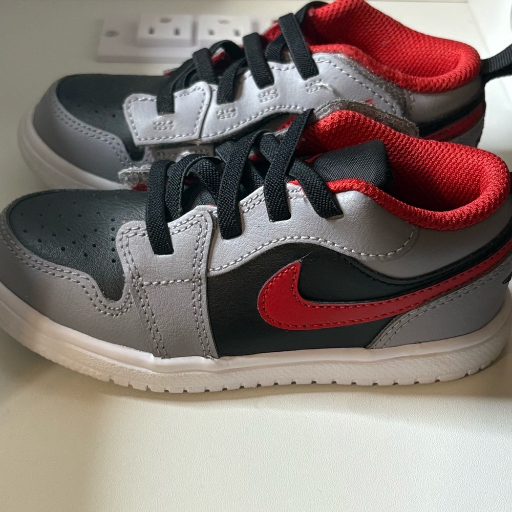 Nike Kids' Jordan 1 Low Alt Gray and Red Sneakers Toddler 9c